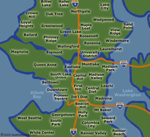 Seattle Rentals Neighborhood Map - Seattle Central
